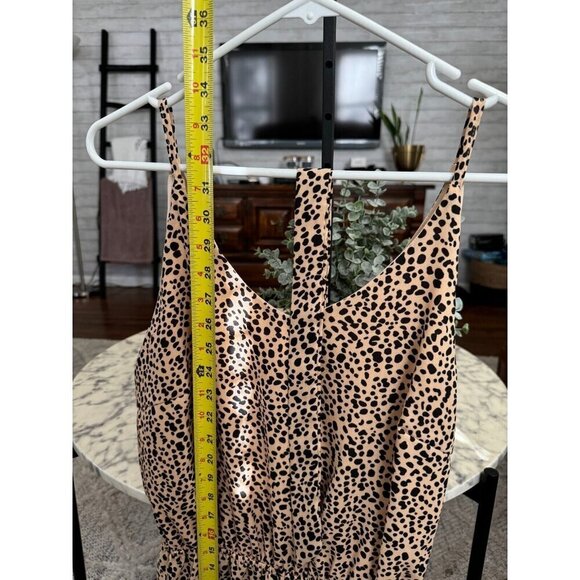 She + Sky Cheetah Print Sleeveless Button Closure Back Mini Romper Womens Sz L - Picture 5 of 8